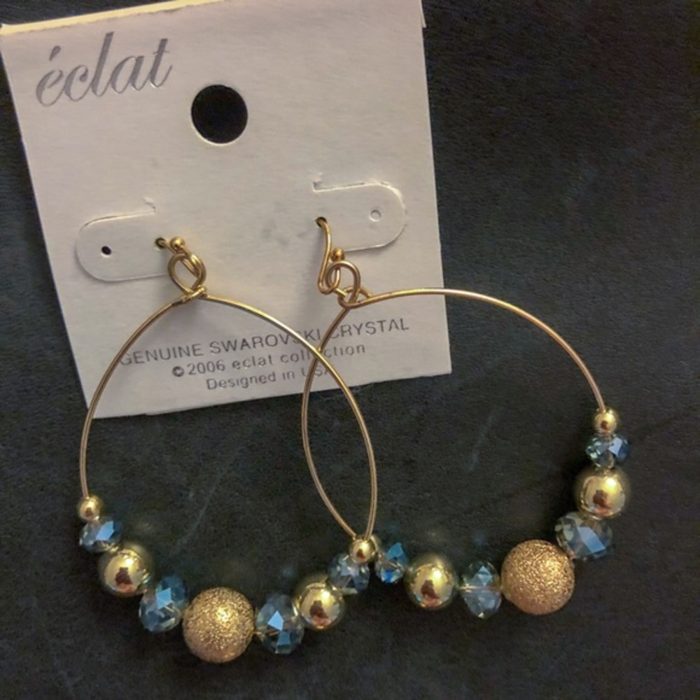 NWT ÉCLAT Genuine Swarovski Crystal Earrings